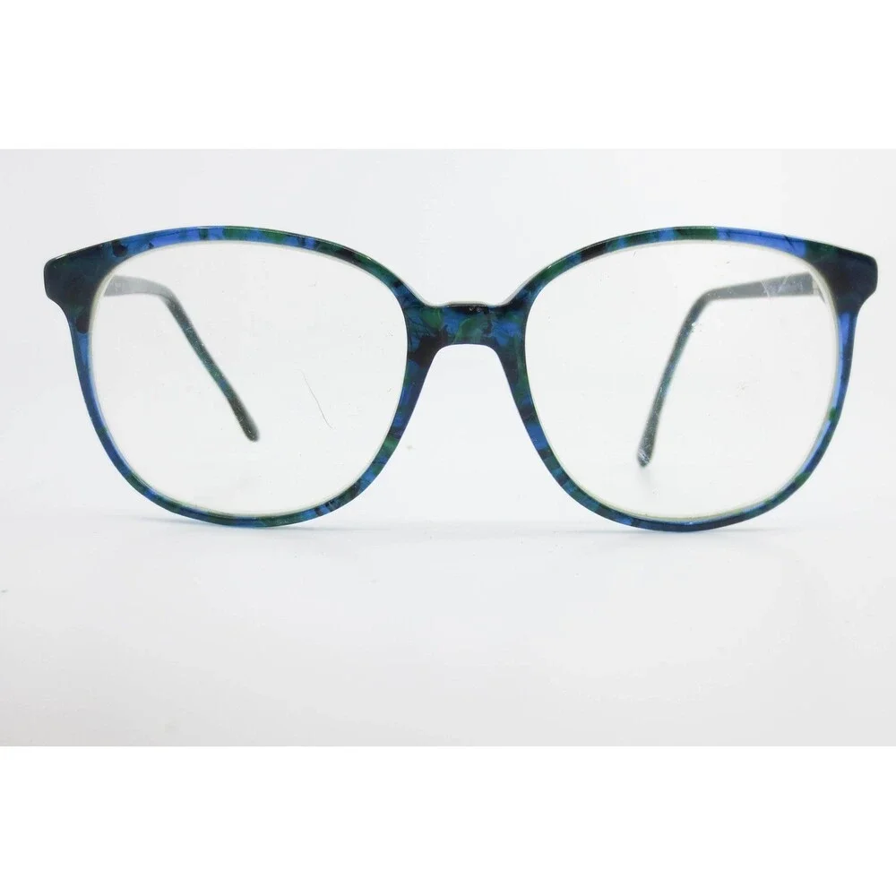 Marcolin 378 Eyeglasses Blue Green Marbled Frames Italy 55-17 Demo Lenses